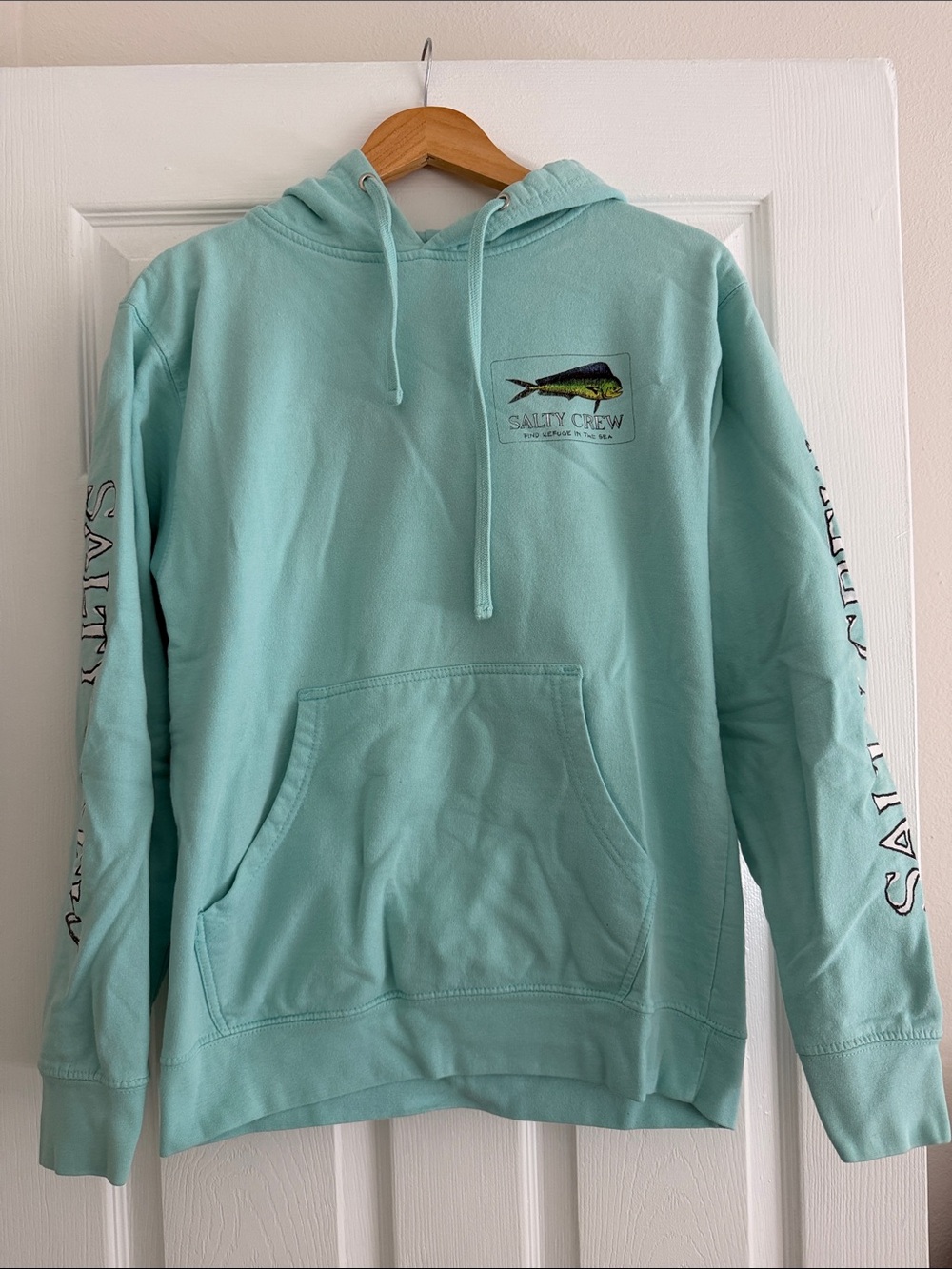 Salty Crew Women’s Aqua Hooded Sweatshirt - Salty Crew Logo
